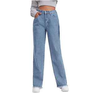 Jeans en denim extensible personnalisés pour la vente en gros, disponibles en modèles skinny, délavés, amples, baggy et évasés pour femmes - Product Image 1