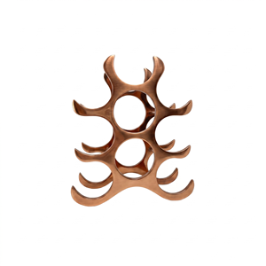 Copper Geometric Wineglass Holder Modern Display Stand for Home Furniture Wine Bottle <b>Freestanding</b> Geometric Wine Bottle Holder - Product Image 1