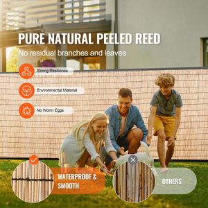 Rideau en roseaux naturels 4 pi x 16,4 pi, lot de 2, pour balcon extérieur, clôture décorative, rouleau pour cour et patio - Product Image 1