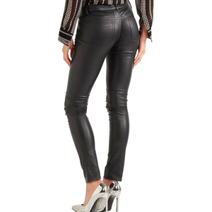 Pantalon en cuir neuf pour femmes, haute qualité, sur mesure, pantalon en cuir véritable pour femmes, pantalon tendance pour femmes - Product Image 2