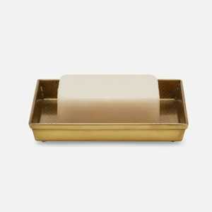 Porte-savon mural en cristal or rose, panier à savon en fil métallique et bois, organisateur de salle de bain de luxe écologique, support de rangement - Product Image 2