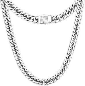 Chaîne cubaine en moissanite au design unique en argent sterling 925 avec pierres étincelantes pour un style hip-hop et streetwear masculin - Product Image 5