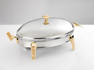 Recipiente para calentar comida, calentador de comida tipo buffet, calentador de comida de acero inoxidable, calentador de comida de lujo, calentador de comida dorado, juego de calentadores de comida para buffet - Product Image 3