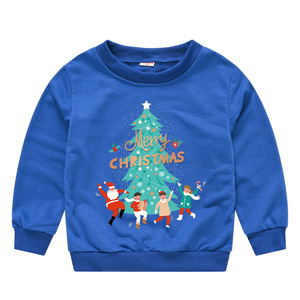 Sweat-shirt vert à col rond pour garçons et filles, pull imprimé de dessin animé du Père Noël, haut de fête d'hiver - Product Image 4