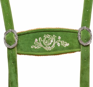 Hombre bávaro LEDERHOSEN Oktoberfest Real Velour cuero con tirantes a juego corto - Product Image 6