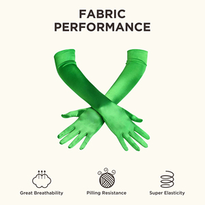Gants longs d'opéra pour femmes de qualité supérieure en polyester satiné doux, couleur et taille personnalisées pour les soirées et les mariages - Product Image 4