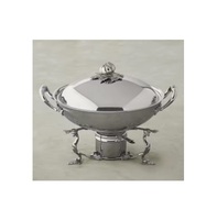 Juego de Vajilla de Acero Inoxidable para Calentar Alimentos, 5.5 Litros, Diseño Moderno, Apto para Congelador, 4 Piezas, Plato para Servir de Chef de Hotel, Personalizable