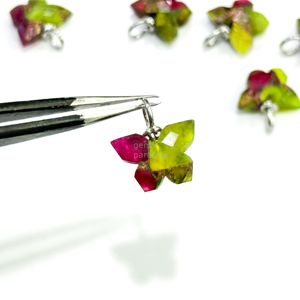 Colgante de Mariposa de Turquesa Verde Mohave AAA con Rubí, Plata 925, Tallado a Mano, para Fabricación de Joyas, Colgante de Turquesa AAA - Product Image 1