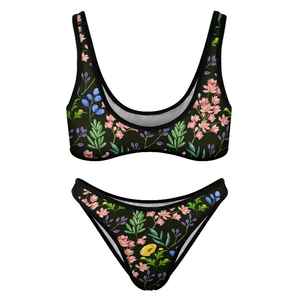 Conjunto de Bikini Colorido de Alta Calidad, Top Corto con Soporte, Traje de Baño Duradero para Mujer, Traje de Baño y Ropa de Playa - Product Image 3