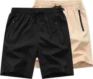 Nouveaux shorts de jogging en laine pour hommes avec logo personnalisé, taille mi-haute élastique, respirants, poches imperméables, décontractés, écologiques - Product Image 5