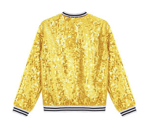 Chaqueta con Lentejuelas ZPB - Azul |   Chaqueta 100% Poliéster Zeta Phi Beta con Logos Bordados, Mangas con Lentejuelas, Cierre Frontal y Puños Acanalados - Product Image 2