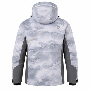Men's Hooded Ski <b>Jacket</b> Cloud Print <b>Waterproof</b> 10,000mm Synthetic Insulated Outdoor Wear - Product Image 4