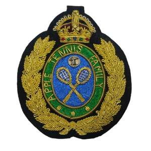 Badge brodé en fil métallique fait main de haute qualité, patch personnalisé OEM, badges brodés en fil métallique faits main OEM - Product Image 1