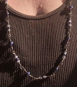 Collar de Cadena con Cuentas Negras, Hecho a Mano, Minimalista, con Cuentas de Piedras Preciosas, Cadena de Eslabones, Joyería de Moda para Mujer, Regalo Elegante - Product Image 2