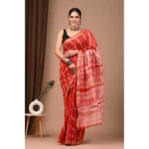 SAREE DE SEDA MAHESWARI con PATRÓN DECORATIVO - Product Image 1