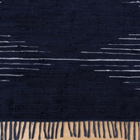Tapis d'intérieur moderne en laine tissé à la main, écologique, motif abstrait indigo profond, fait main, à poils ras, fin, antidérapant, antibactérien, pour animaux de compagnie