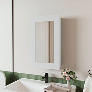 Armadietto Bianco per Medicinali con Specchio Integrato per Bagni - Product Image 1