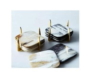 Ensemble de sous-verres en corne éthique faits à la main de qualité supérieure pour hôtels, restaurants, cafés, maisons, décoration de table, protection - Product Image 6