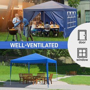 "10FT X10FT Waterproof Patio <b>Tent</b> Gazebo for Outdoor Events-Blue <b>Canopy</b> #### Fabric" - Product Image 6