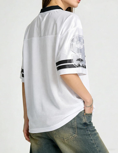 Camiseta de fútbol de malla con cuello en V, número 99, manga corta, unisex, transpirable, ropa deportiva para adultos - Product Image 6