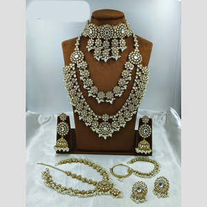 Opulent Imitation Pearl Beads Bridal Jewelry <b>Set</b> with Gold Plated Alloy-Designer Fine Jewelry for Wedding - Product Image 1