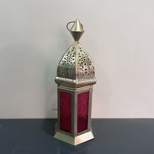 Artisan Design Decorative Iron <b>Lantern</b> with <b>Gold</b> Finish Home Decor Model L641 - Product Image 2