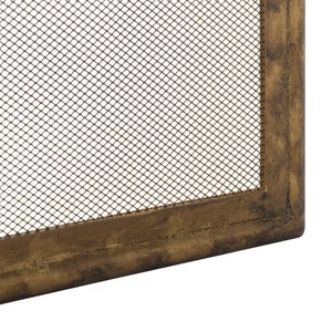 French Country Scroll Metal Fireplace <b>Screen</b> Folding Three Panel Fine Mesh Spark Guard Decorative Hearth <b>Protector</b> - Product Image 3