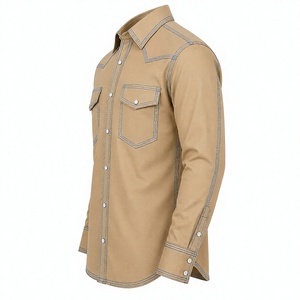 Chemise de travail occidentale pour homme 2026 de haute qualité, ignifuge, indéchirable, respirante, triple couture, robuste, pour soudure, sans couture - Product Image 4