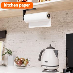 Portarotolo da Cucina Sottopensile a Manovra Unica, Montaggio a Parete con Effetto Ammortizzante, Autoadesivo, Senza Foratura, Accessorio da Cucina - Product Image 2