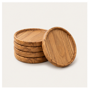 Premium Handcrafted Wood <b>Coasters</b> Eco-Friendly Round <b>Drink</b> <b>Coasters</b> <b>For</b> Home Office And Restaurant Table Protection Mats And Pad - Product Image 4