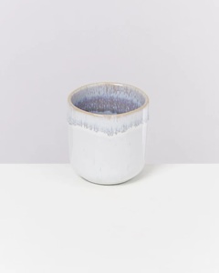 Tasse en céramique style artisanal avec bord givré, glaçure réactive, forme tonneau lisse, rétention de chaleur, artisanat pour l'accueil moderne à la maison - Product Image 1