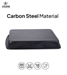 Bandeja rectangular para asar de acero al carbono premium con revestimiento antiadherente de granito multicapa, apta para horno y con distribución uniforme del calor. - Product Image 4