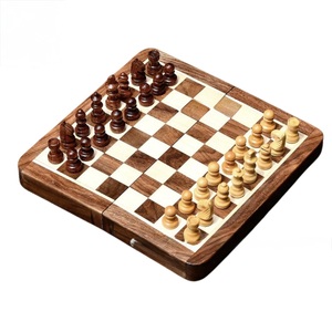 ILAHI's Eco-Friendly Rustic Polished Rectangle <b>Chess</b> <b>Board</b> Game 100% Handmade Pure Wood Animal/Love Style Customized Size <b>Chess</b> - Product Image 1