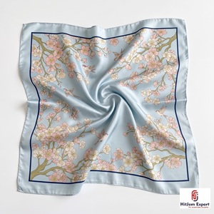 Custom Printed Square <b>Scarf</b> Soft Lightweight <b>Silk</b> Feel Fabric Fashion Accessories Bulk OEM ODM Manufacturing Supplier Wholesale - Product Image 6