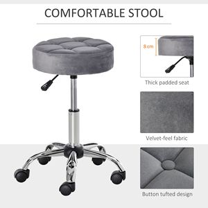 Sedia Girevole Rotonda da Ufficio con Altezza Regolabile, Stile Lussuoso, Seduta Imbottita per Uso Ufficio - Product Image 6