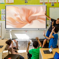 Papan Tulis Interaktif 100 inci 4K Android 14 Panel Datar Interaktif RK3576 Papan AI 8+128G Layar Digital Ukuran Besar