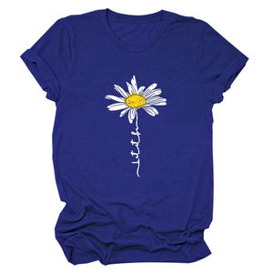 Camiseta Estampada de Moda Urbana para Mujer, 100% Algodón Canvas, Ecológica, Transpirable, Cuello Redondo, Manga Corta, para Todas las Temporadas, con Transferencia Térmica - Product Image 5