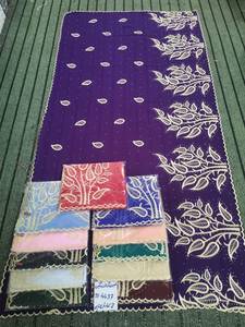 Wholesale <b>Embroidered</b> Chiffon <b>Shawl</b> Garbasaar Gold Leafy Tree Motif Scalloped Border Party Wear OEM ODM Custom - Product Image 4