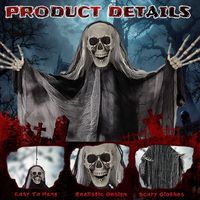 Lot de 3 décorations suspendues de squelettes fantômes d'Halloween, meilleurs démons porteuses pour décorations d'Halloween en extérieur