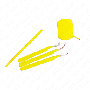 Custom Logo Yellow Powder Coated Eyelash Extension Tweezers Set Stainless Steel Mirror Finish Professional Lash <b>Tools</b> - Product Image 6