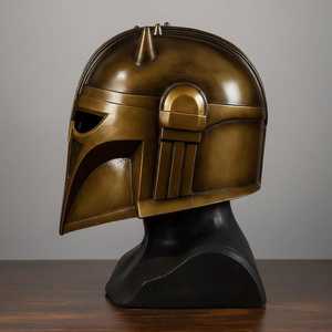 Casque Harnischfeger en bronze antique, moderne, gaufré, médiéval, pour entraînement, cosplay et décoration - Product Image 5