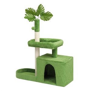 36in Cozy <b>Cat</b> Condo Multi-Level <b>Cat</b> Tower Padded Beds Dangling Ball <b>Cat</b> <b>Scratching</b> Post 36in <b>Cat</b> <b>Tree</b> Leaves All One Carton - Product Image 1