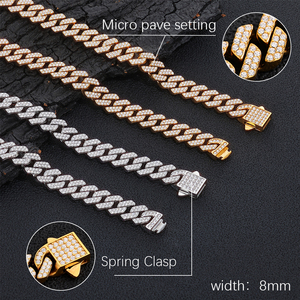 Mens Moissanite 925 Silver Iced Out Cuban Link Chain Gold Tone Luxury <b>Statement</b> <b>Necklace</b> Fashion Jewellery - Product Image 4