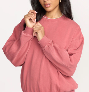 2026 Top Trendy Pink Oversized Crew Neck Sweatshirt Unisex Cotton <b>Pullover</b> Front Letter Print Casual Autumn Wear - Product Image 6