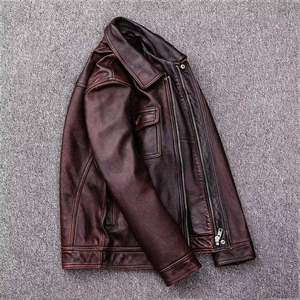 Veste streetwear en cuir véritable et toile, élégante, légère, à prix abordable, pour hommes, personnalisable, imperméable, respirante et écologique - Product Image 5
