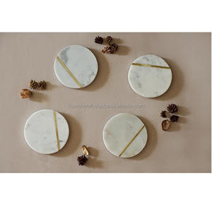 Posavasos Clásicos Casuales Ecológicos de Mármol de 4 Pulgadas, Color Personalizado, Tapetes para Mesa, Hechos a Mano, Diseño de Diseñador - Product Image 1