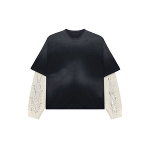 T-shirt homme vert foncé à manches courtes avec découpes, col rond, en coton tricoté, style streetwear, coupe classique, logo avant - Product Image 5
