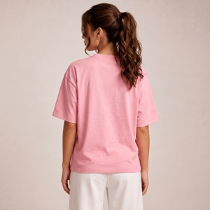 Camiseta de Mujer con Estampado Puff, Informal, de Algodón, Diseño Gráfico Moderno, Corte Holgado, Ligera, Elegante, para Uso Diario - Product Image 2