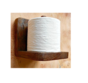 Porte-rouleau de papier toilette en bois de haute qualité, design rectangulaire traditionnel, à fixer au mur, pour la salle de bain à domicile - Product Image 2
