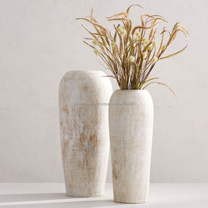 Florero de madera de estilo clásico, jarrón artesanal de madera, floreros decorativos para el hogar, tamaño personalizado - Product Image 2